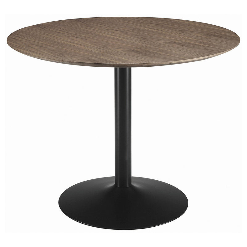 Cora Round Dining Table Walnut and Black - Furniture Now (CA)