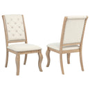 Brockway Tufted Side Chairs Cream and Barley Brown (Set of 2) - Furniture Now (CA)