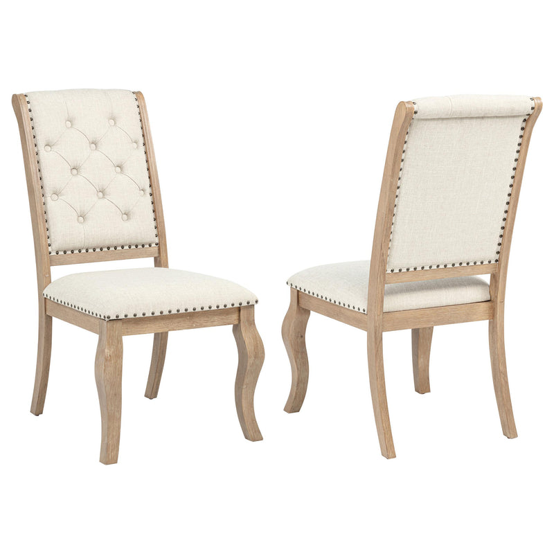 Brockway Tufted Side Chairs Cream and Barley Brown (Set of 2) - Furniture Now (CA)
