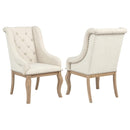 Brockway Tufted Arm Chairs Cream and Barley Brown (Set of 2) - Furniture Now (CA)