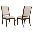 Brockway Tufted Dining Chairs Cream and Antique Java (Set of 2) - Furniture Now (CA)