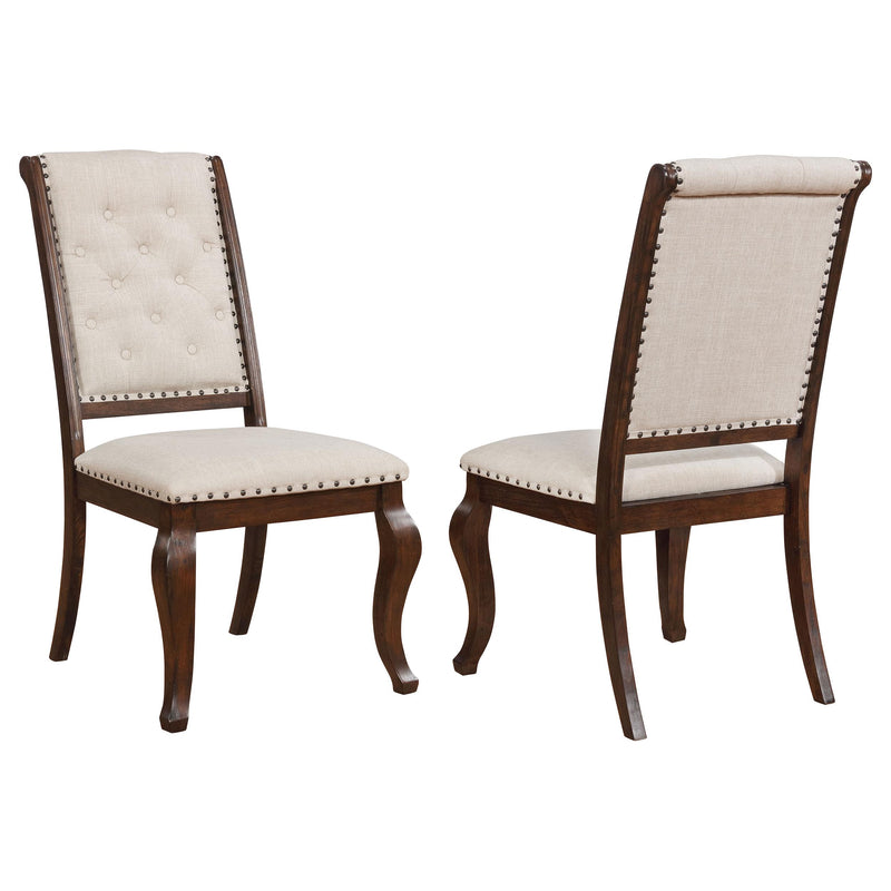 Brockway Tufted Dining Chairs Cream and Antique Java (Set of 2) - Furniture Now (CA)