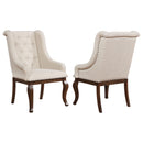 Brockway Tufted Arm Chairs Cream and Antique Java (Set of 2) - Furniture Now (CA)