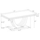 Kerwin Rectangle Faux Marble Top Dining Table White and Chrome - Furniture Now (CA)