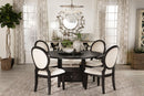 Twyla 5-piece Round Dining Set Dark Cocoa and Cream - Furniture Now (CA)