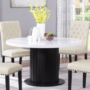 Sherry Round Dining Table Rustic Espresso and White - Furniture Now (CA)