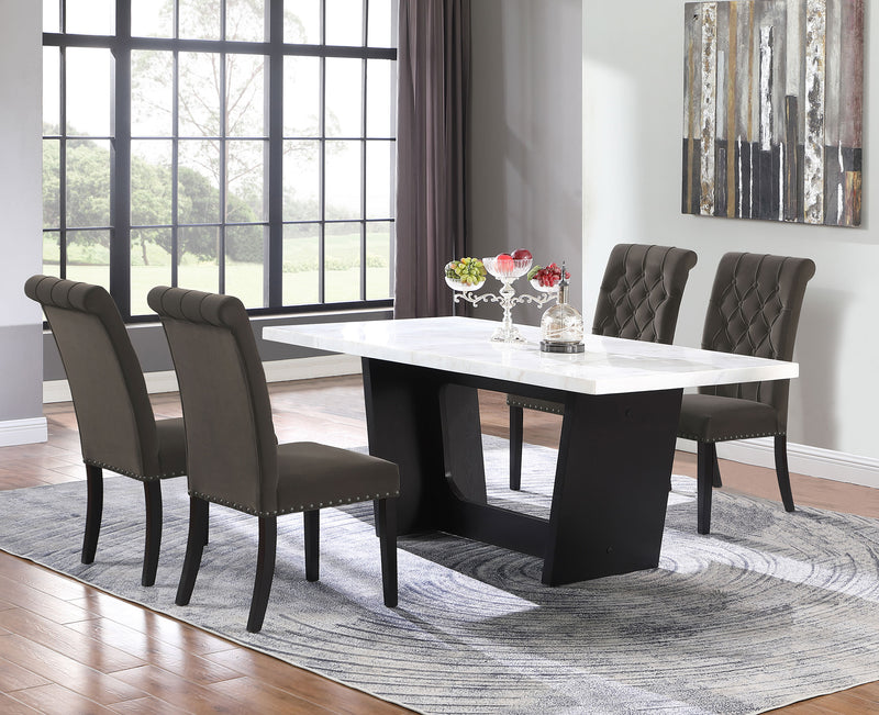 Sherry Rectangular Marble Top Dining Table set - Furniture Now (CA)
