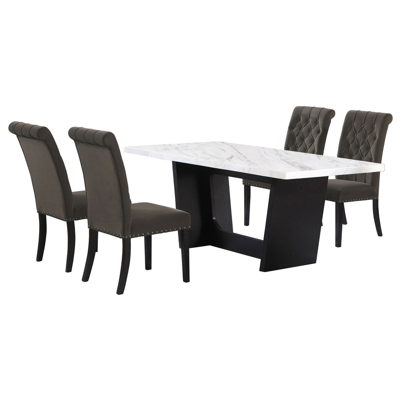 Sherry Rectangular Marble Top Dining Table set - Furniture Now (CA)