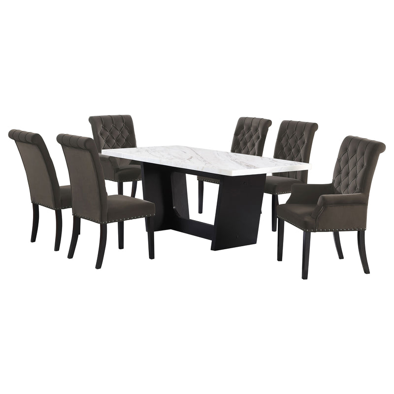 Sherry Rectangular Marble Top Dining Table set - Furniture Now (CA)
