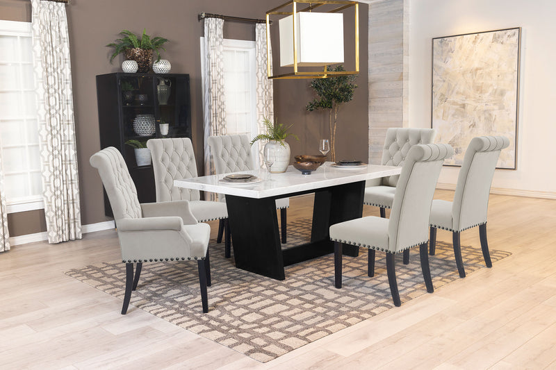 Sherry Rectangular Marble Top Dining Table set - Furniture Now (CA)