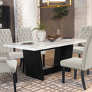Sherry Trestle Base Marble Top Dining Table Espresso and White - Furniture Now (CA)