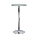 Abiline Glass Top Round Bar Table Chrome - Furniture Now (CA)