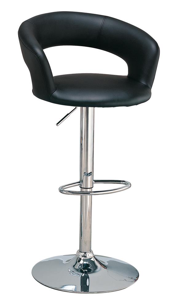 Barraza 29" Adjustable Height Bar Stool Black and Chrome - Furniture Now (CA)