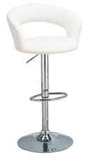 Barraza 29" Adjustable Height Bar Stool White and Chrome - Furniture Now (CA)