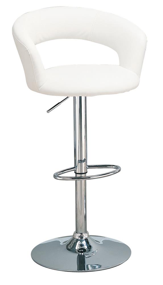 Barraza 29" Adjustable Height Bar Stool White and Chrome - Furniture Now (CA)