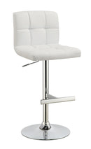 Lenny Adjustable Bar Stools Chrome and White (Set of 2) - Furniture Now (CA)