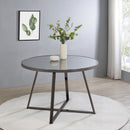 Jillian Round Dining Table with Tempered Mirror Top Black Nickel - Furniture Now (CA)