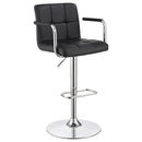 Palomar Adjustable Height Bar Stool Black and Chrome - Furniture Now (CA)
