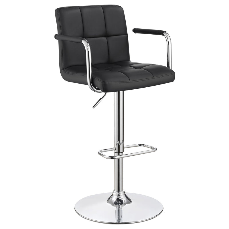 Palomar Adjustable Height Bar Stool Black and Chrome - Furniture Now (CA)