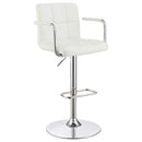Palomar Adjustable Height Bar Stool White and Chrome - Furniture Now (CA)