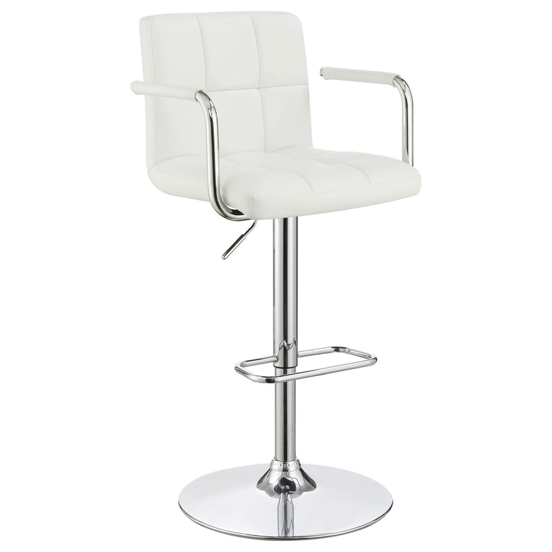 Palomar Adjustable Height Bar Stool White and Chrome - Furniture Now (CA)