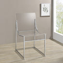 Adino Acrylic Dining Side Chair Clear and Chrome - Furniture Now (CA)