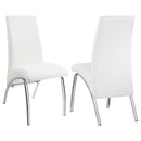 Bishop Upholstered Side Chairs White and Chrome (Set of 2) - Furniture Now (CA)