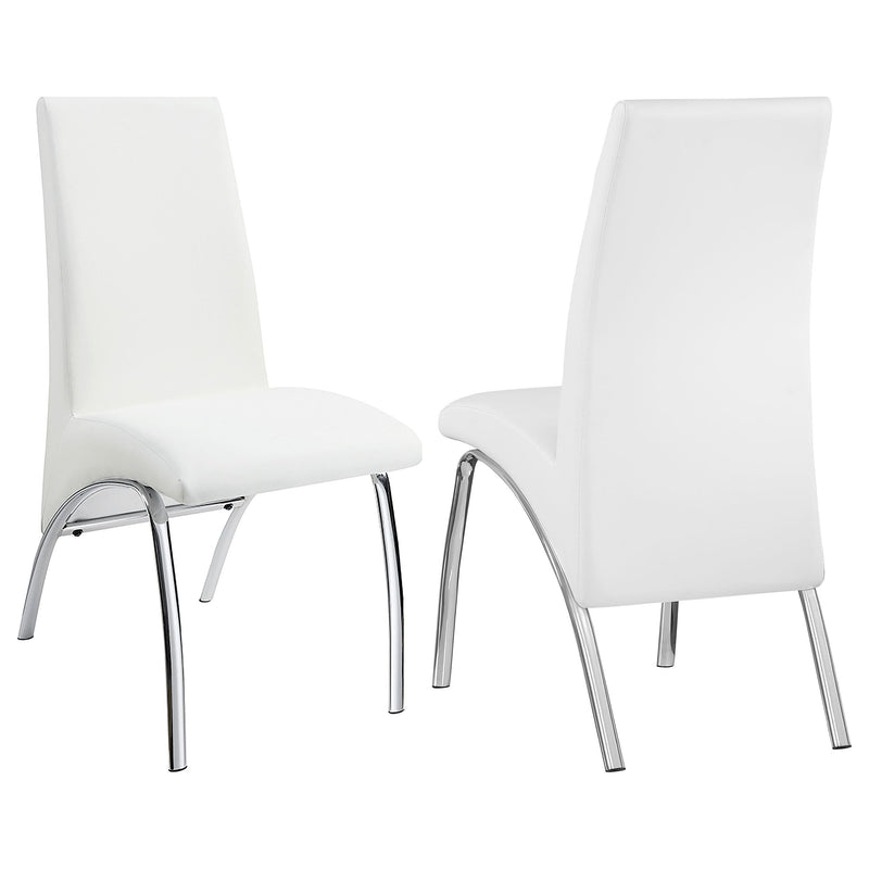 Bishop Upholstered Side Chairs White and Chrome (Set of 2) - Furniture Now (CA)