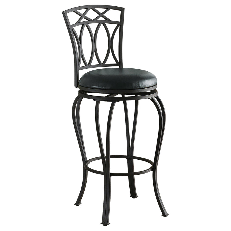 Adamsville Upholstered Swivel Bar Stool Black - Furniture Now (CA)