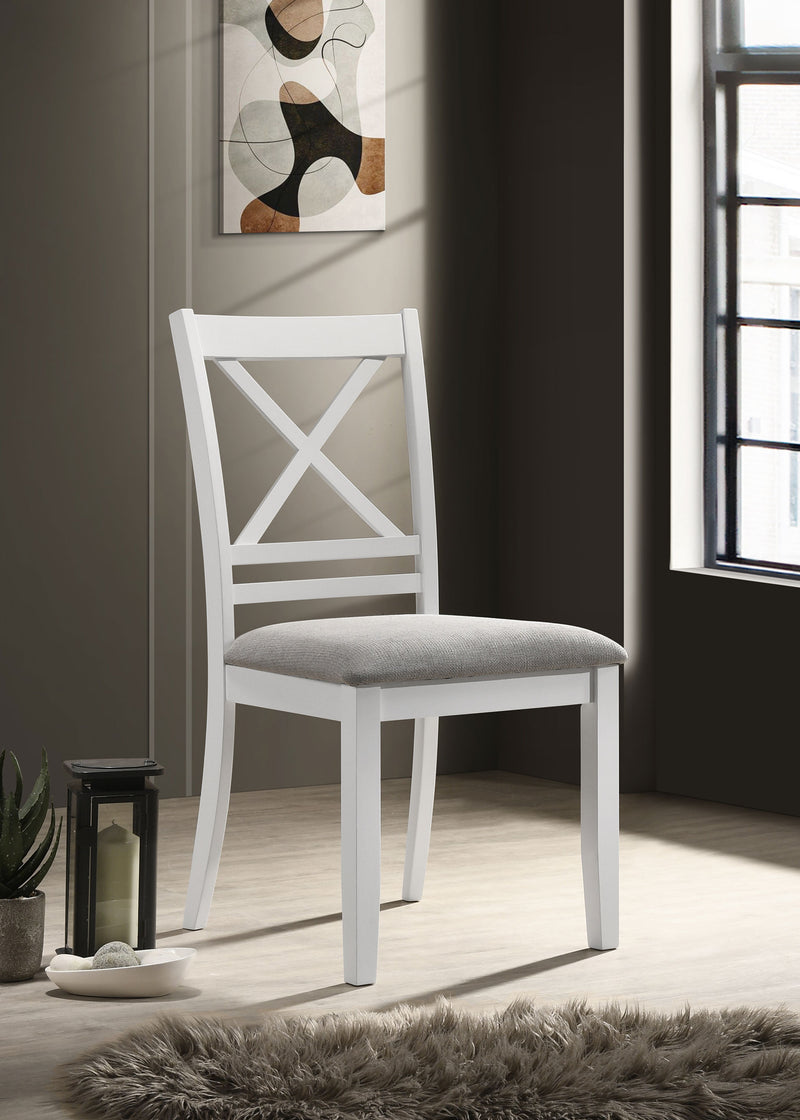 Hollis Cross Back Wood Dining Side Chair White - Furniture Now (CA)