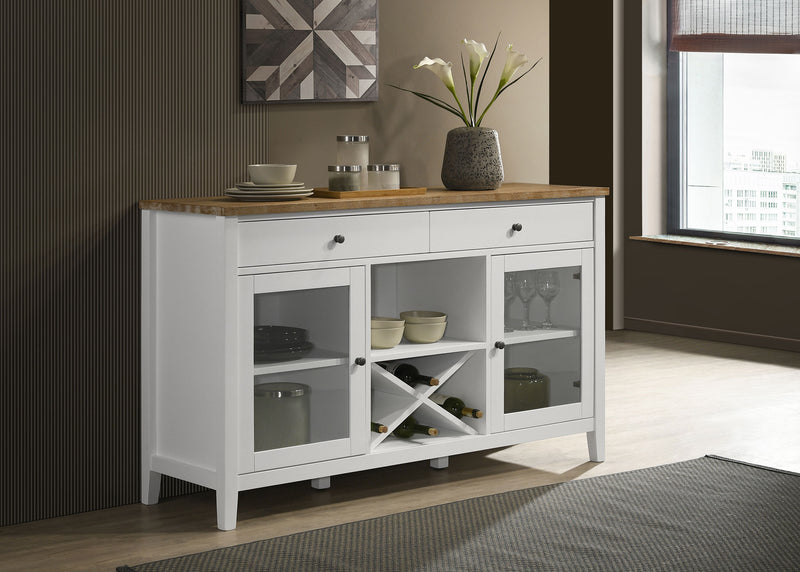 Hollis 2-door Dining Sideboard with Drawers Brown and White - Furniture Now (CA)