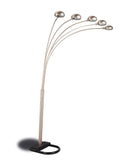 Kayd 5-light Floor Lamp with Curvy Dome Shades Chrome and Black - Furniture Now (CA)