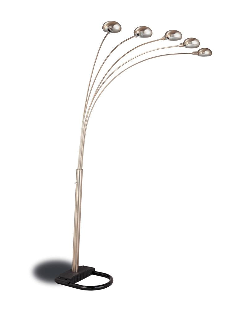 Kayd 5-light Floor Lamp with Curvy Dome Shades Chrome and Black - Furniture Now (CA)