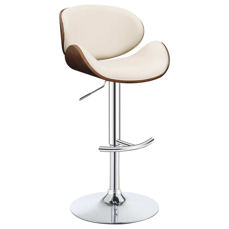 Harris Adjustable Bar Stool Ecru and Chrome - Furniture Now (CA)