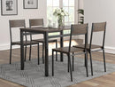 Lana 5-piece Rectangular Dining Table Set Dark Brown and Matte Black - Furniture Now (CA)