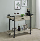 Ventura 2-tier Bar Cart with Storage Drawer Grey Driftwood - Furniture Now (CA)