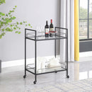 Curltis Serving Cart with Glass Shelves Clear and Black - Furniture Now (CA)
