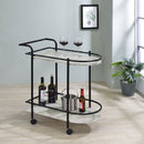 Desiree 2-tier Bar Cart with Casters Black - Furniture Now (CA)