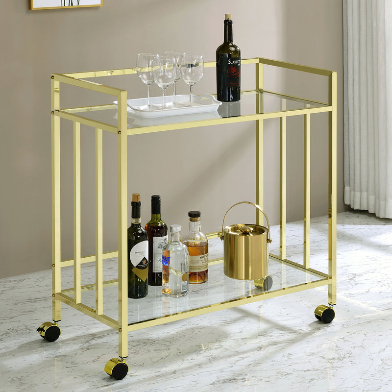 Cara Rectangular Glass Bar Cart - Furniture Now (CA)