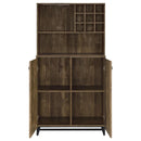 Mendoza 2-door Wine Cabinet Rustic Oak Herringbone and Gunmetal - Furniture Now (CA)