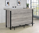 Bellemore Bar Unit with Footrest Grey Driftwood and Black - Furniture Now (CA)