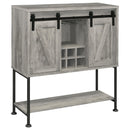 Claremont Sliding Door Bar Cabinet with Lower Shelf Grey Driftwood - Furniture Now (CA)