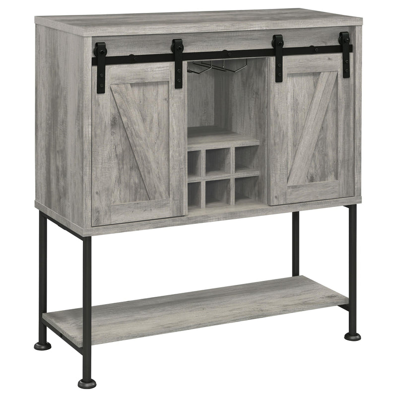 Claremont Sliding Door Bar Cabinet with Lower Shelf Grey Driftwood - Furniture Now (CA)