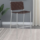 Adelaide Upholstered Bar Stool with Open Back Brown and Chrome - Furniture Now (CA)