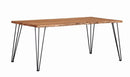 Sherman Rectangular Dining Table Natural Acacia and Matte Black - Furniture Now (CA)