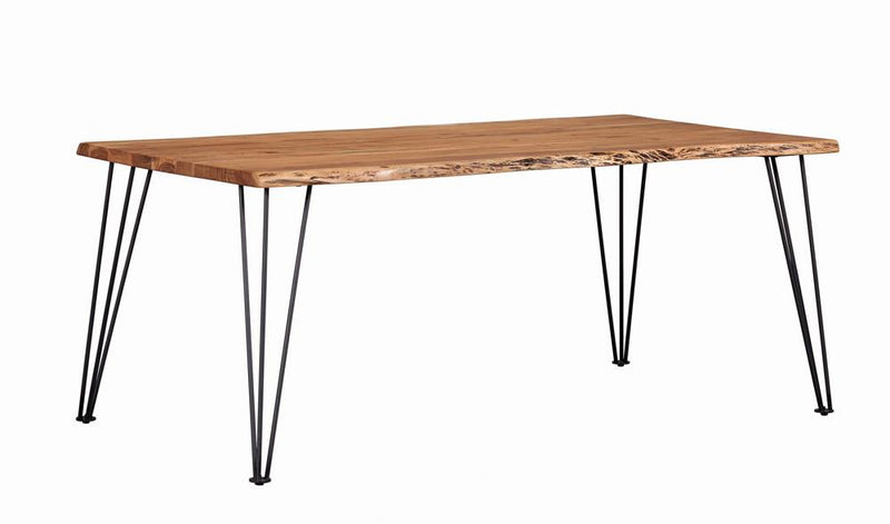 Sherman Rectangular Dining Table Natural Acacia and Matte Black - Furniture Now (CA)