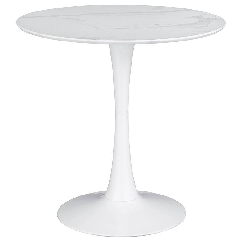 Arkell 30-inch Round Pedestal Dining Table White - Furniture Now (CA)
