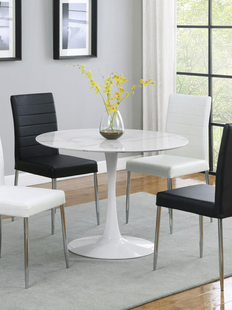 Arkell 40-inch Round Pedestal Dining Table White - Furniture Now (CA)