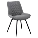 Diggs Upholstered Tufted Swivel Dining Chairs Grey and Gunmetal (Set of 2) - Furniture Now (CA)
