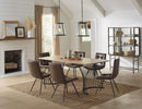 Altus Swirl Base Dining Table Natural Oak and Gunmetal - Furniture Now (CA)